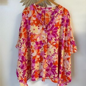 emily wonder | colorful floral blouse | size 2X/3X